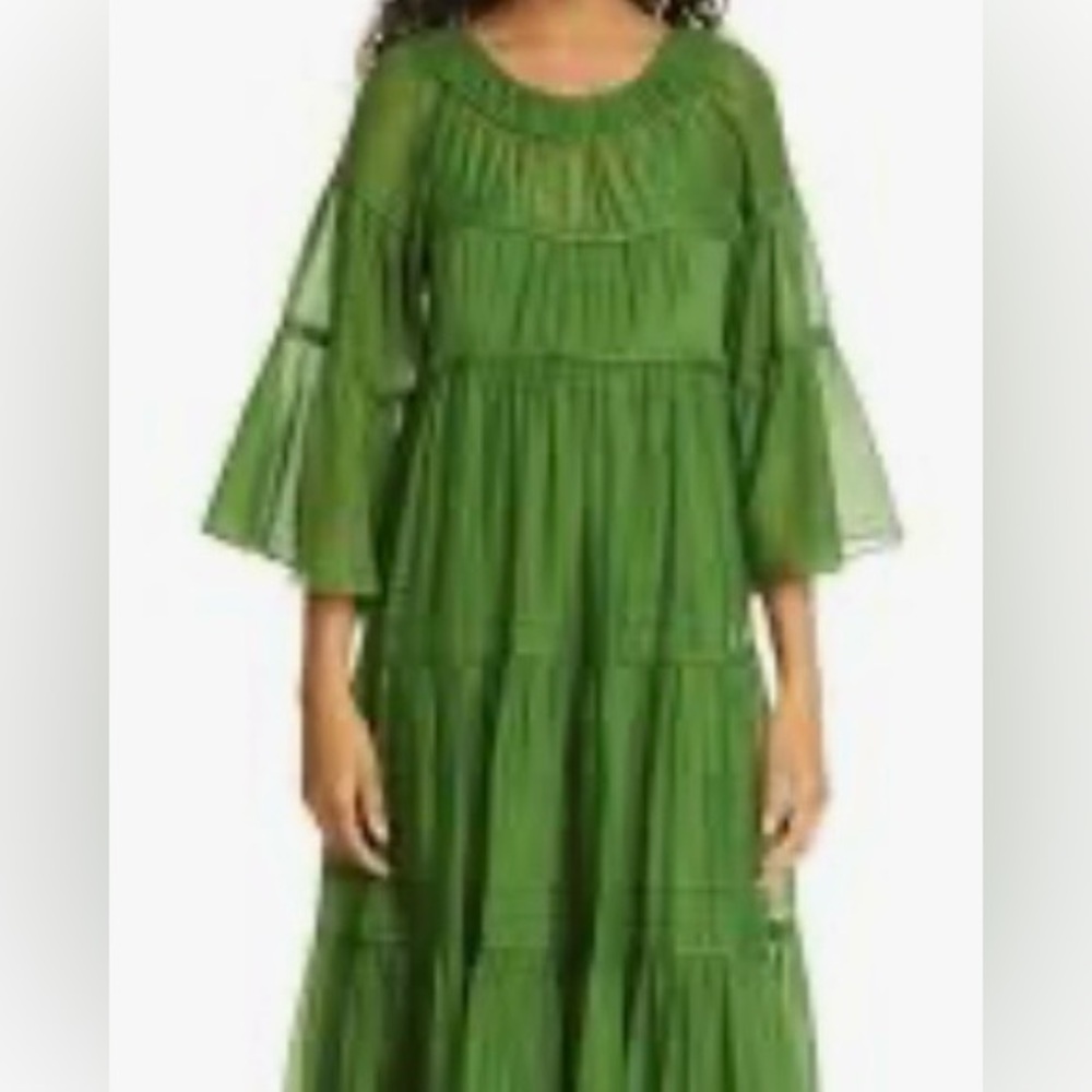 Rebecca Taylor Vibrant Green Maxi Dress